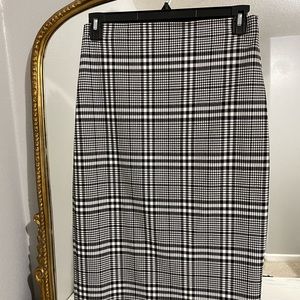 Zara Checkered Midi Skirt